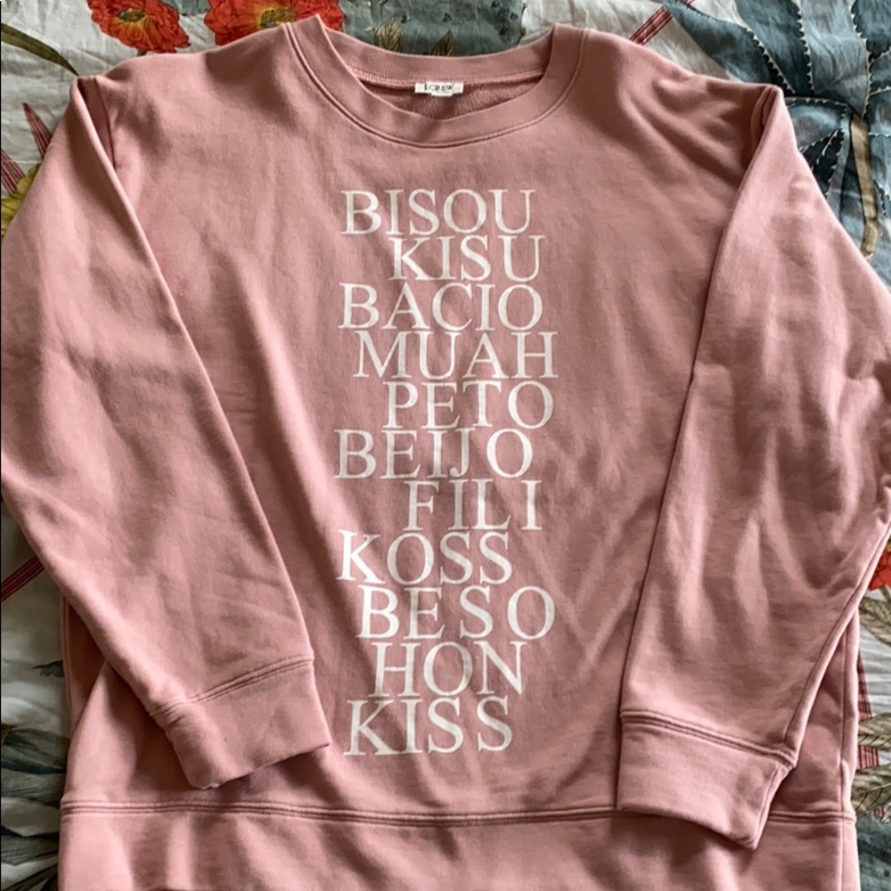 J. Crew kiss sweatshirt sweatshirt